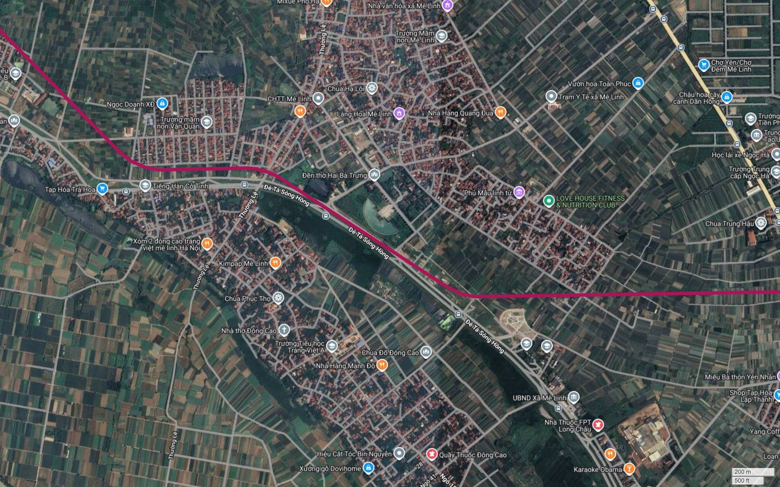Tuyến metro số 18 Hà Nội bám trục Đê Tả Sông Hồng qua địa bàn Tráng Việt và Đồng Cao, Mê Linh