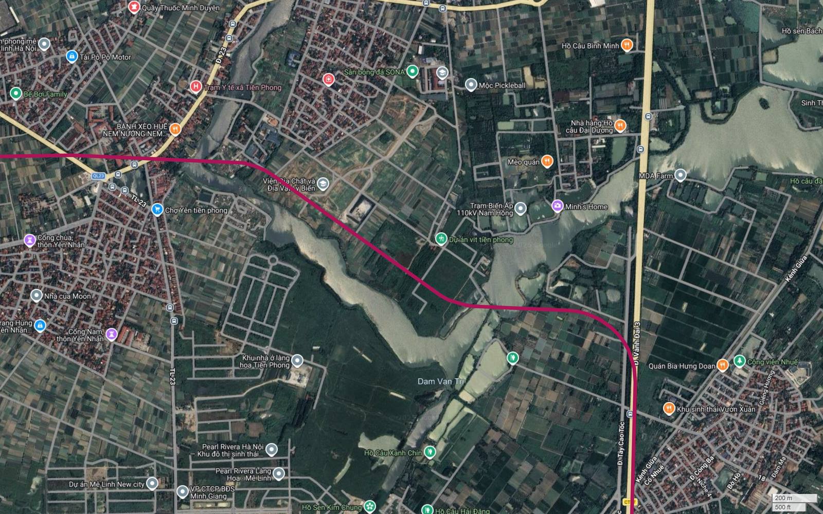 Hành lang metro số 18 Hà Nội gặp trục Vành Đai 3 và Tây Cao Tốc tại địa bàn Kim Chung, cạnh Pearl Rivera và Mê Linh New City