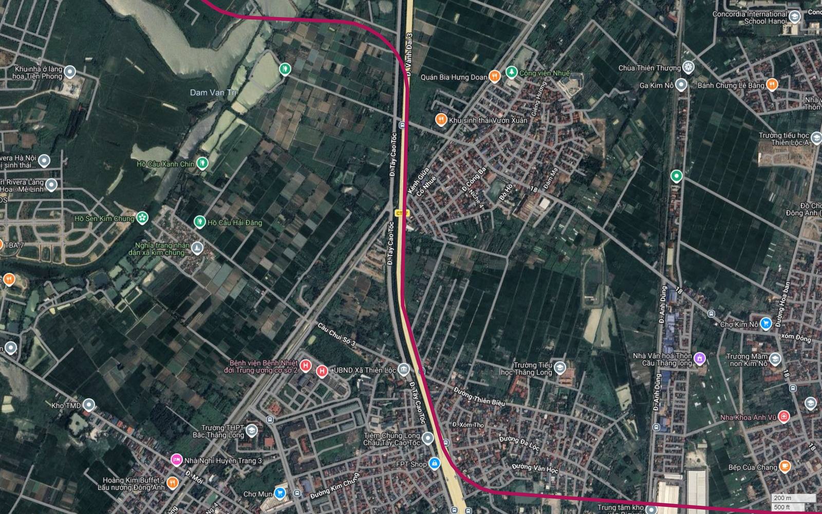 Tuyến metro số 18 Hà Nội qua địa bàn Thiên Lộc, gần Bệnh viện Bệnh Nhiệt đới Trung ương cơ sở 2 và Trường THPT Bắc Thăng Long